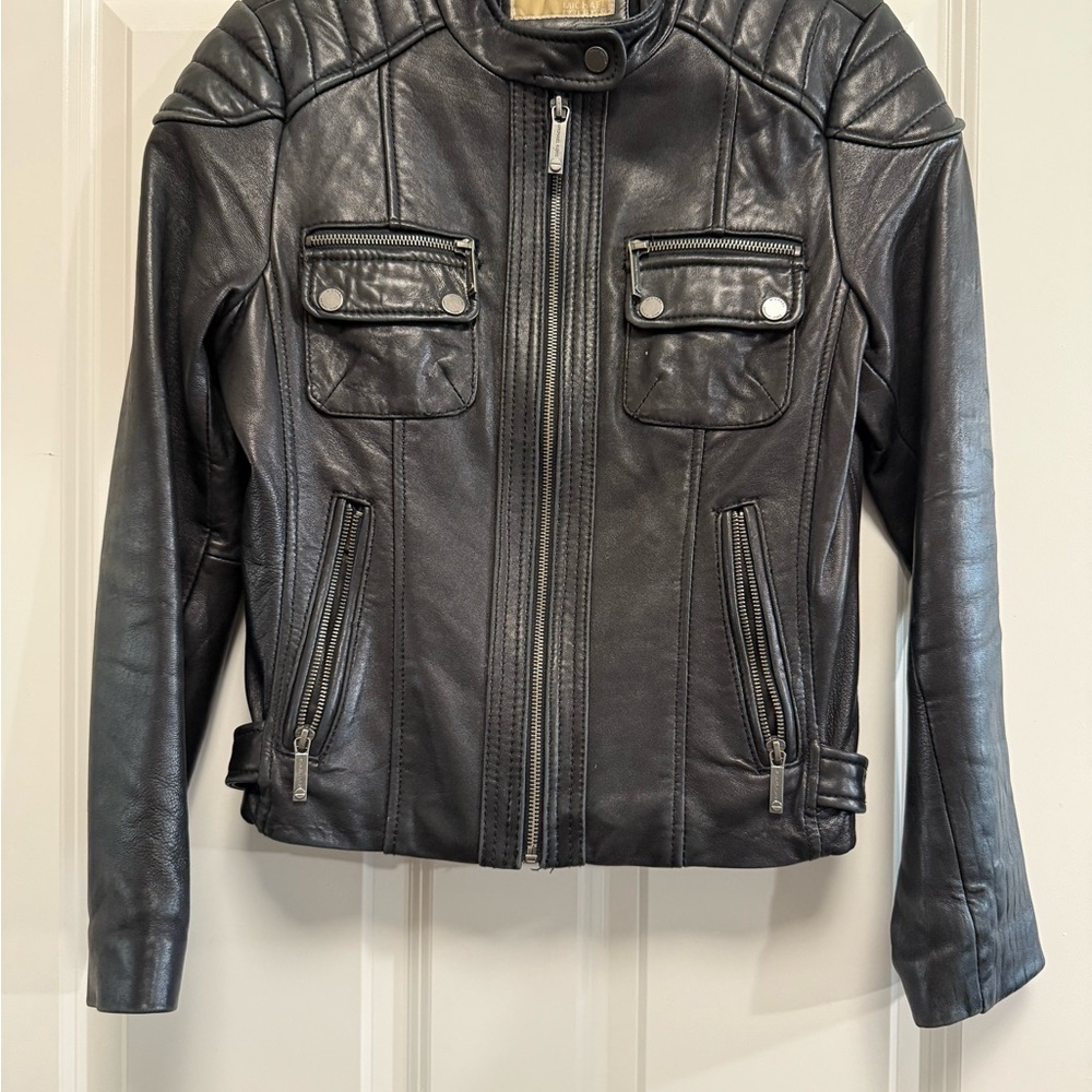 MICHAEL Michael Kors Quilted Black Leather Jacket